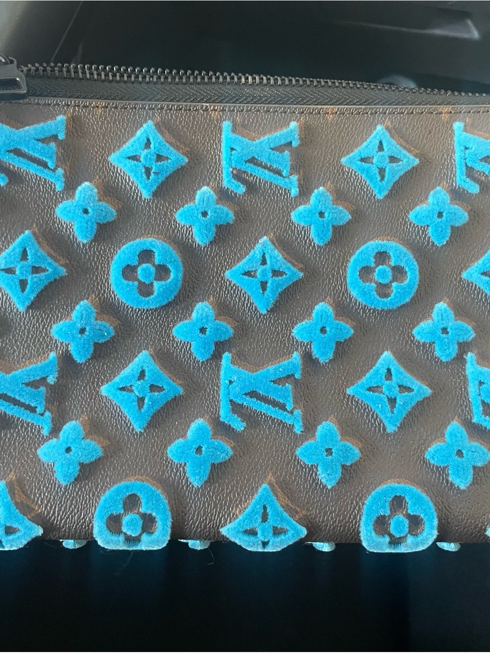 Louis Vuitton Triangle Messenger Bright Turquoise Tuffetage Monogram COLLECTORS